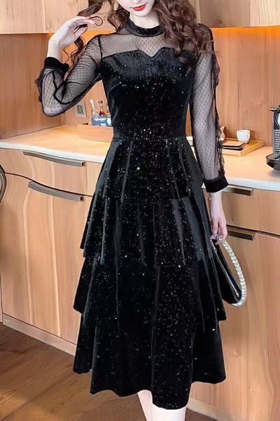 

casual dresses k11310 fashion women 2021 spring dress luxury european design party style, Black;gray