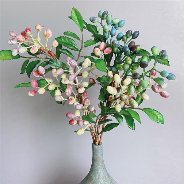 

decorative flowers & wreaths luxury olive fruit branch with leaves artificial for home decoration fake plants berries fleurs artificielles