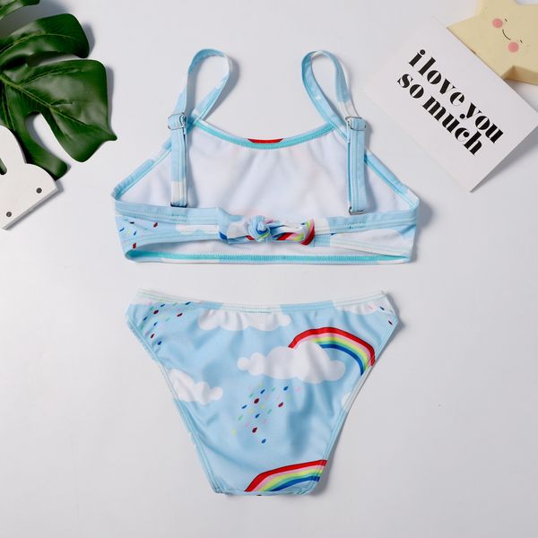 

new bikini split rainbow white cloud 2019 blue sky girls' swimsuit prd89016, White;black