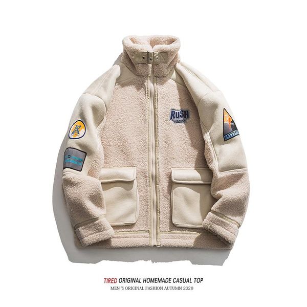 

men's jackets autumn and winter collar type cotton-padded jacket male wool loose heavy coat malecotton-padded, Black;brown