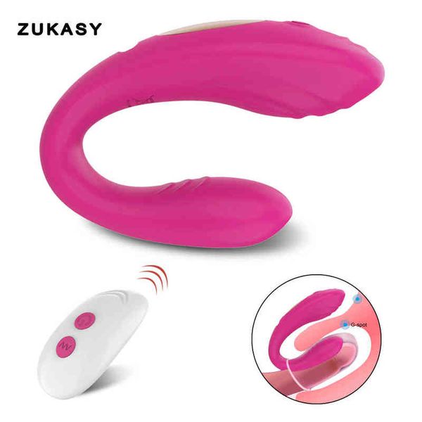 Nxy Vibratori Sex Wireless Vibrator Toys for Women Couples u Shape Dildo Doppia penetrazione Stimolatore del clitoride Masturbatore femminile indossabile 1220