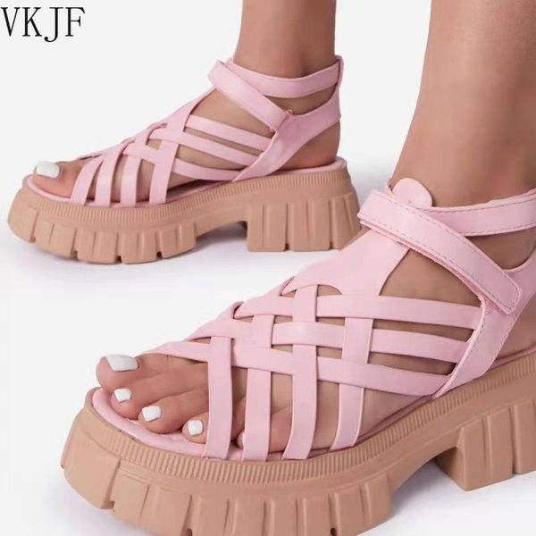 

dress shoes brand design women sandals zipper platform buckles 2021 fashion casual summer wedges sandalias mujer, Black