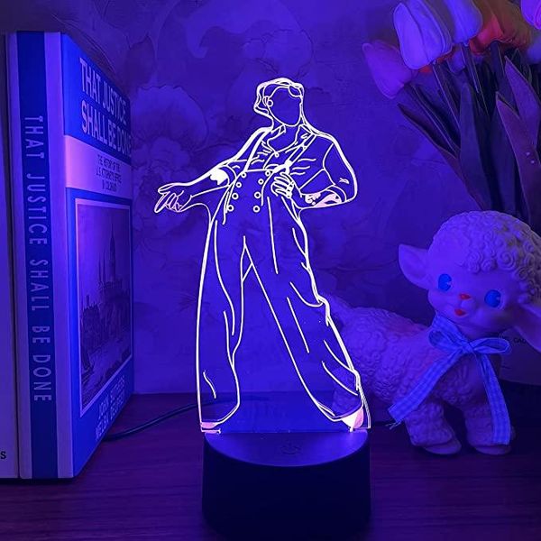 

night lights 3d light illusion harry styles lamp gift for fans bedroom decor touch sensor color changing desk