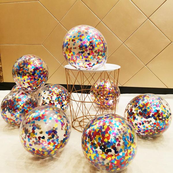 

12inch multicolor confetti sequin transparent latex balloon wedding birthday party el opening event decoration supplies