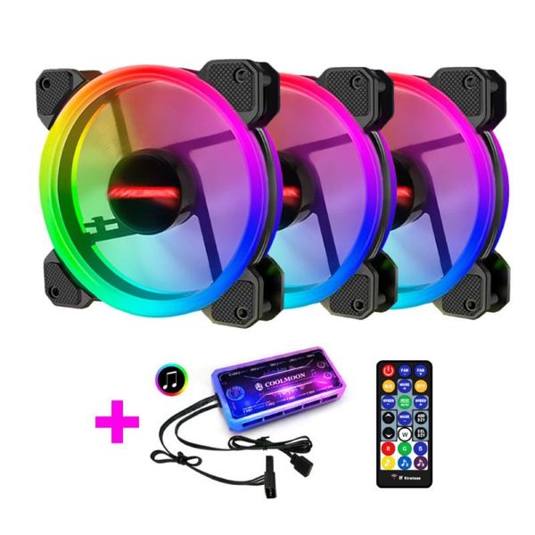 

fans & coolings rgb cooling fan pc case mute computer radiator cooler led light 5v controller quiet heatsink