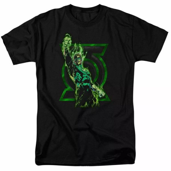 

green lantern fully charged t shirt licensed comic book tee black, White;black