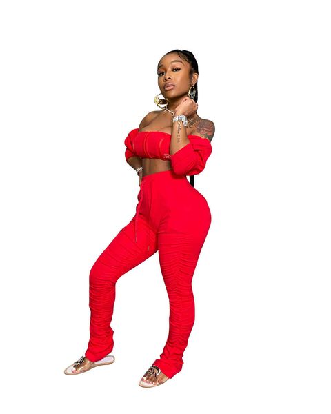 

test summer sales women solid strapless draped short sleeve micro sports casual two-piece set fitness nightclub, Gray