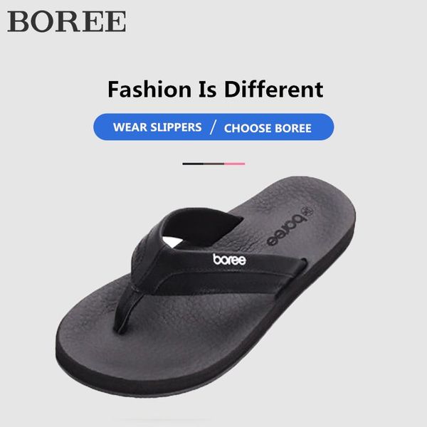 

slippers boree summer flip flops for man pu yoga mat soft flip-flops beach home casual shoes 2021 men sandals non-slip slide, Black