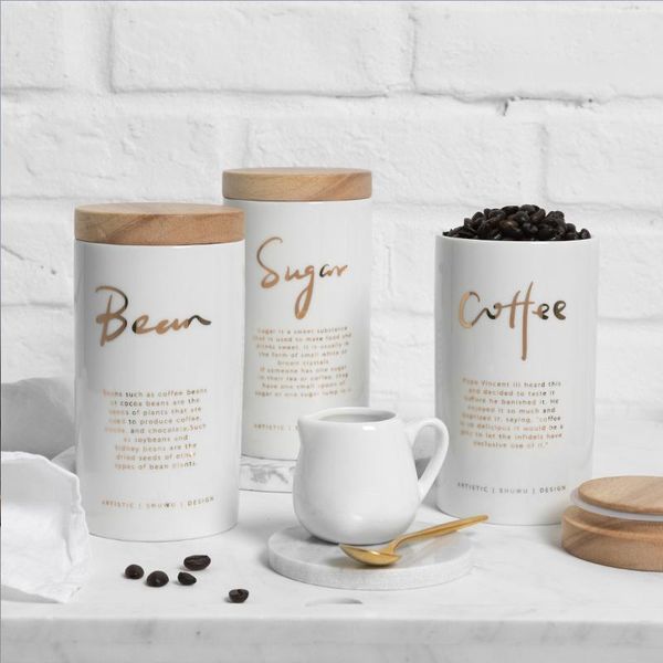 

storage bottles & jars nordic style household kitchen seal bottle with cover spices box coarse grain biscuits coffee candy tank