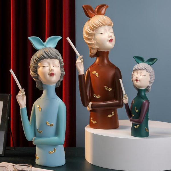 

decorative objects & figurines modern smoking girl creative crafts xuanguan home set up a birthday wedding gift