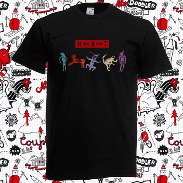 

Heart Band Bad Animals Logo Men's Black T-Shirt Size S M  XL 2XL 3XL, White;black