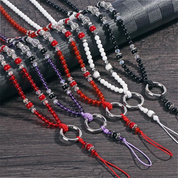 

explosion style female universal mobile phone crystal lanyard, agate pendant, chain, hand-woven, stylish atmosphere cell mounts & holders