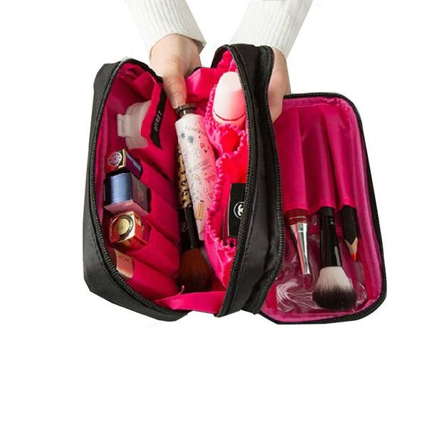 

pc solid cosmetic bag korean style women makeup pouch toiletry waterproof organizer case bags & cases