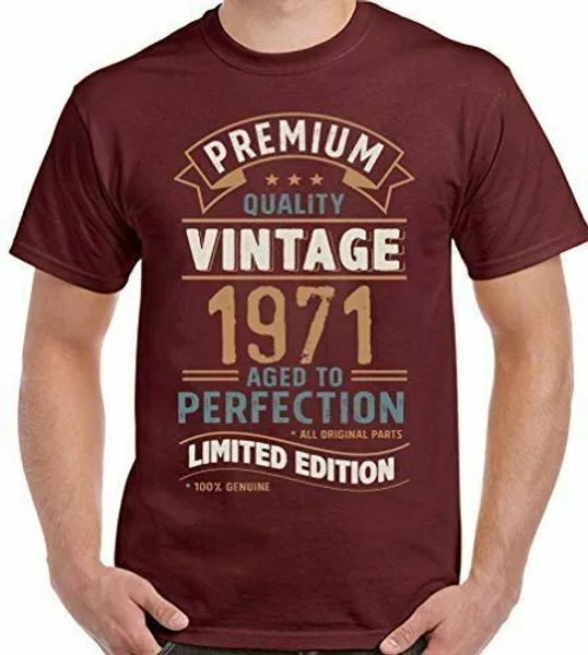 

50th birthday 1971 man funny 50 age vintage year limited edition, White;black