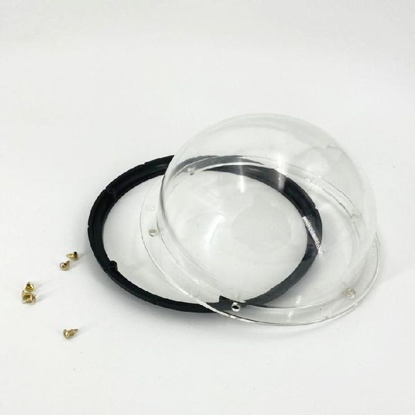 

bag parts & accessories 3pcs 14.7cm update rubber transparent acrylic organic glass half round hollow cover hood, Black