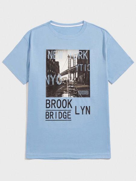 

romwe guys letter bridge graphic tee v1ni#, White;black