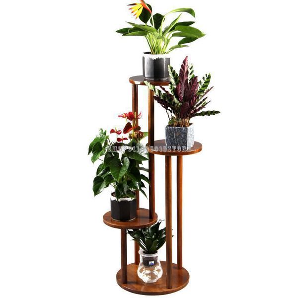 

other home decor chinese multi-layer floor-standing bonsai stand solid wood flower shelf balcony living room rack split-level pot