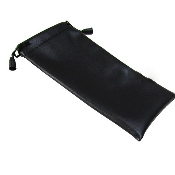 

storage bags waterproof drawstring 1/5/10pcs leather glasses bag pu 9*18cm black soft pouch hangable for eyeswear e7