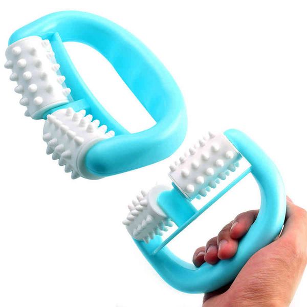 

plastic double roller massager cellulite body leg abdomen legs neck buttocks fast anti fatigue relaxing plastic massage