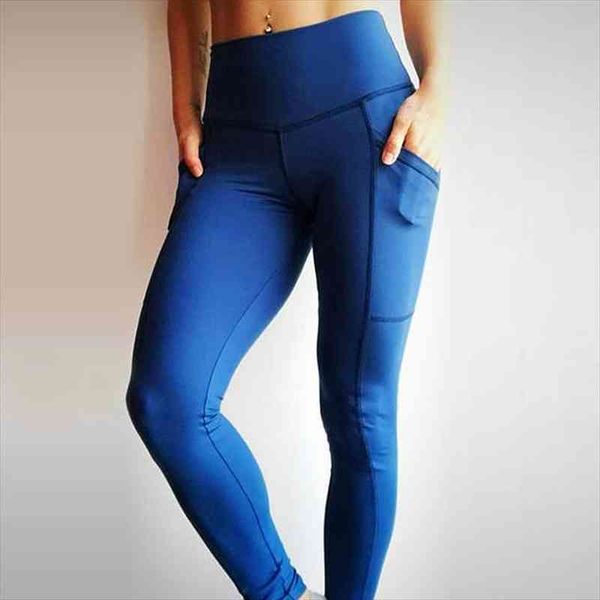 

high waist workout with pockets women leggings patchwork slim seamless fitness solid, Black