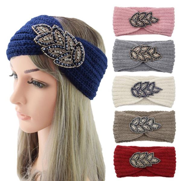 

fashion women headband solid color hand knitting wool head hairband thermal sweet girls hair female accessories