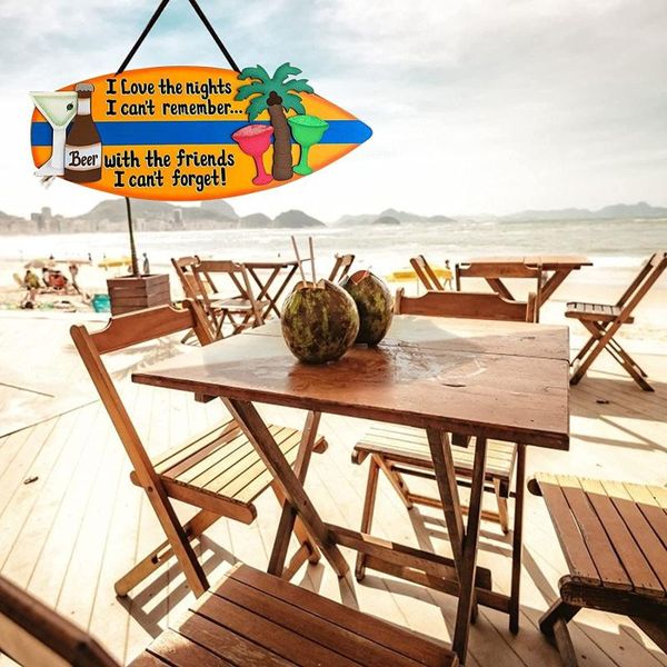 

decorative objects & figurines wooden surfboard hanging pendant coconut tree ornaments beach tavern party wall garden supplies bar outdoor d