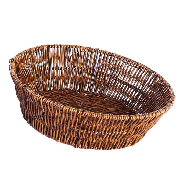 

storage baskets 1pc retro simulated rattan woven basket (light brown)