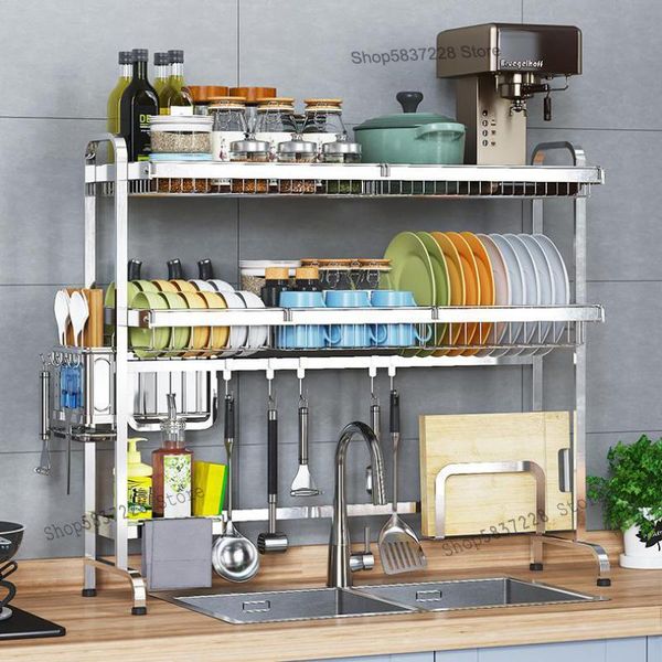 

kitchen storage & organization 304 stainless steel rack household sink drying dish drain