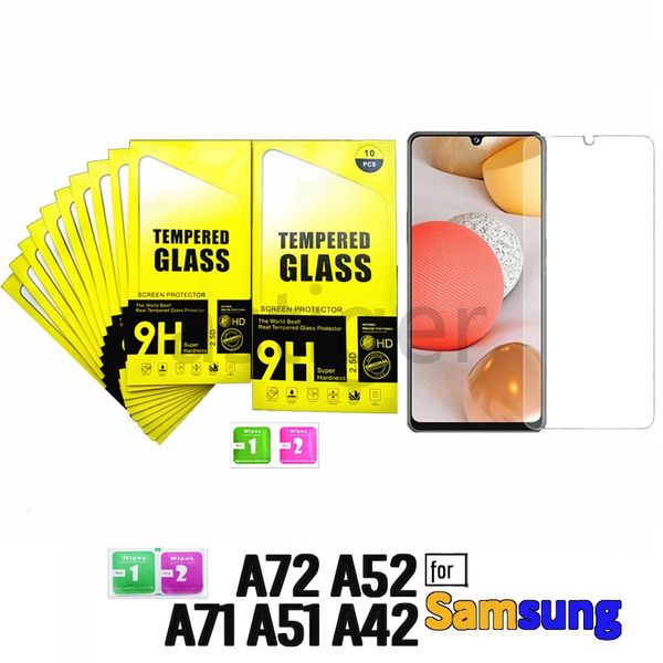 

screen protector tempered glass for samsung a51 a71 a52 a72 a21s a42 m51 m31s a01 core a11 a81 a91 s10 lite protect film 9h 0.33mm anti-scra