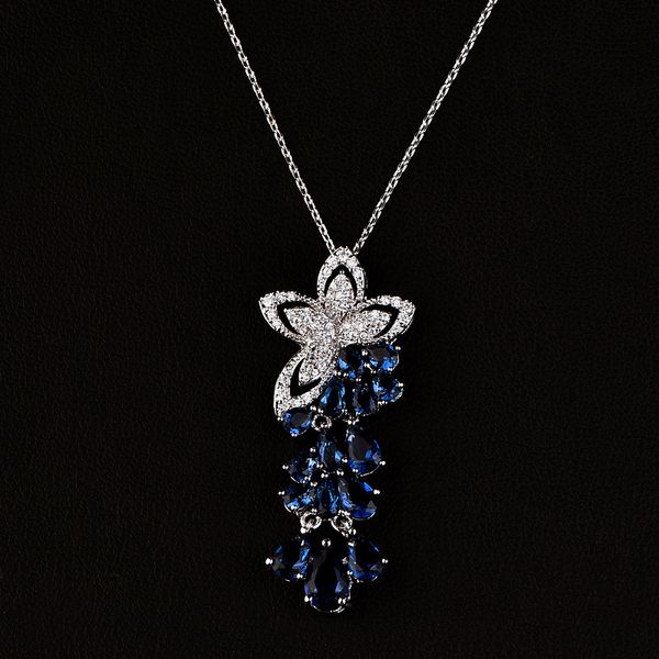 

fashion tictok zircon jewelry pendant butterfly lady necklace is suitable for you to match in any occasion, Silver