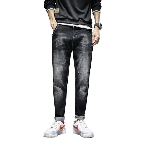 

men's jeans men goth pants harem denim spring autumn winter hip hop cargo pockets loose trousers blue gray big size 5xl