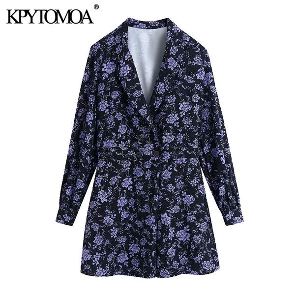 

women chic fashion with buttons floral print playsuits vintage lapel collar long sleeve female jumpsuits mujer 210416, Black;white
