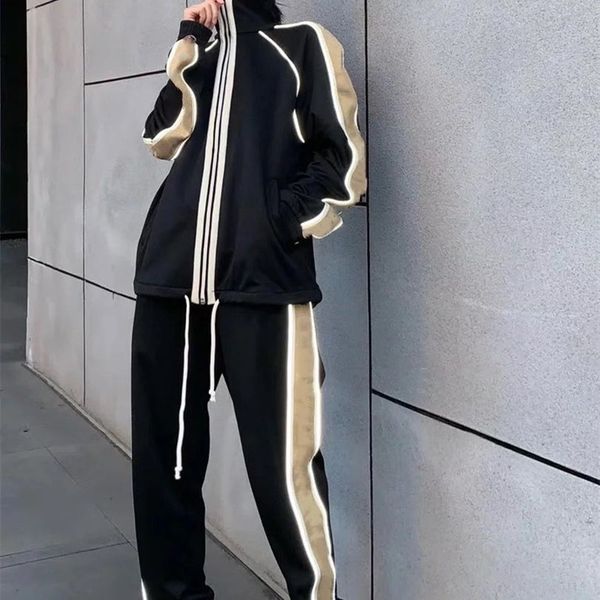 

designer mens tracksuit luxury men sweatsuits long sleeve fashion basketball pocket running casual man clothes outfits pants jacket two piec, Gray