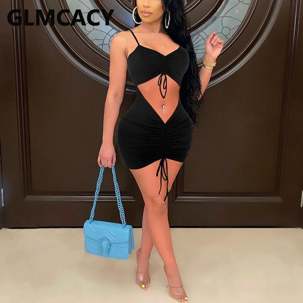 

casual dresses spaghetti strap solid cut out bodycon party club dress, Black;gray