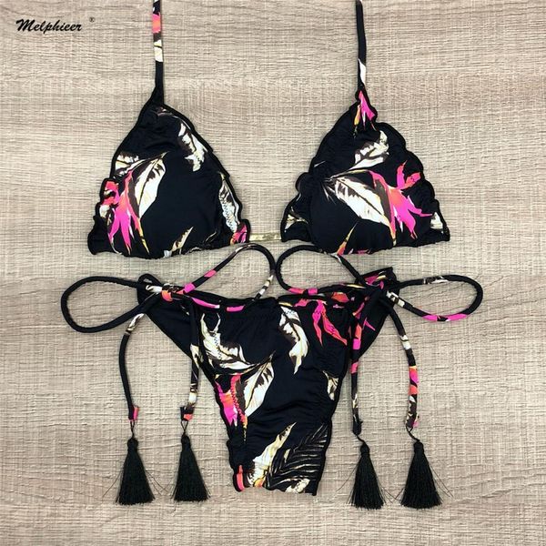 

string halter ties brazilian push up bikini adjust swimsuit womens beach wear two pieces swimwear women bathing suit biquiniby