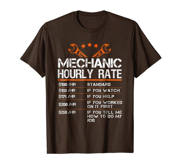 

funny mechanic hourly rate gift shirt labor rates t-shirt, White;black