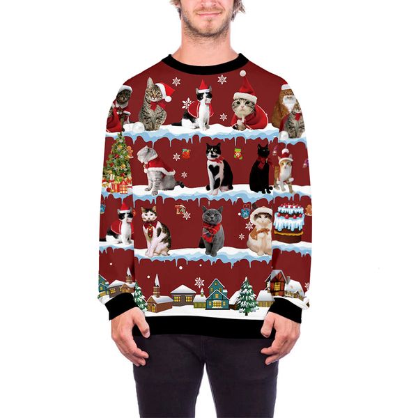 

women's sweaters uniscat dog prints christmas sweater around the neck couple outfit s from men's women's big clothes cc2v, White;black