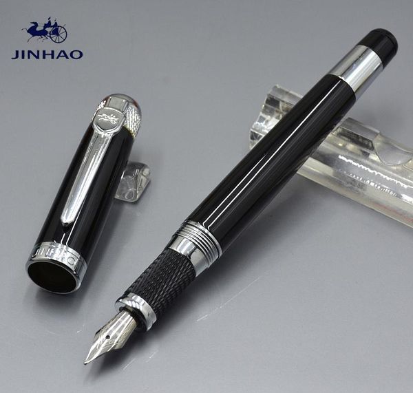 

black metal fountain pen office stationery man writing ink pens for business gift
