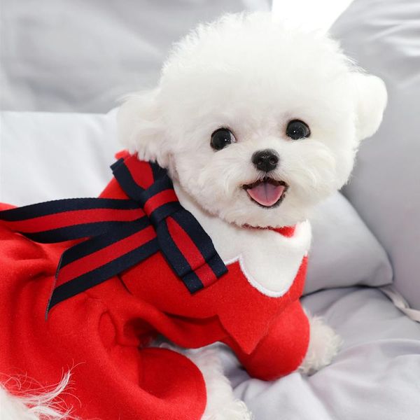 

dog apparel autumn and winter clothes pet bichon pomeranian teddy schnauzer puppies puppy princess woolen skirt