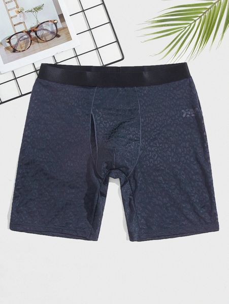 

men contrast tape leopard jacquard boxer brief z8cp#, Black;brown