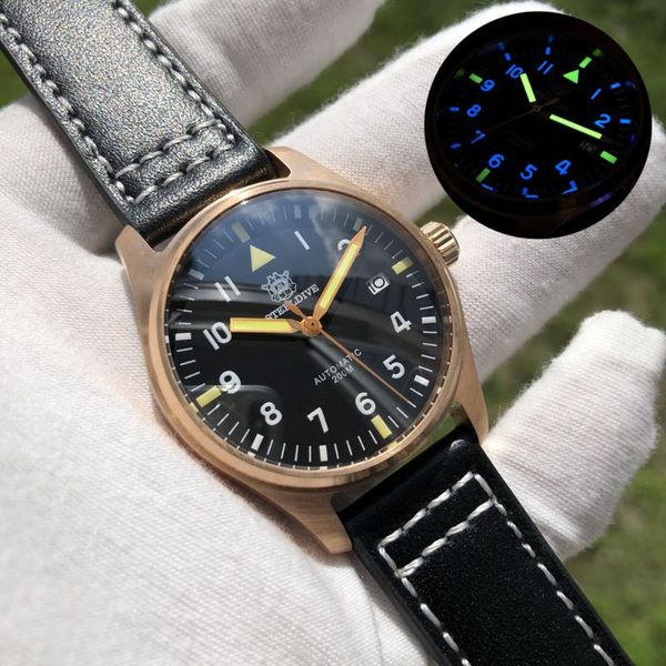 

wristwatches steeldive mens diving watches,sports watch bronze men automatic mechanical wristwatch 200m waterproof switzerland luminous cloc, Slivery;brown