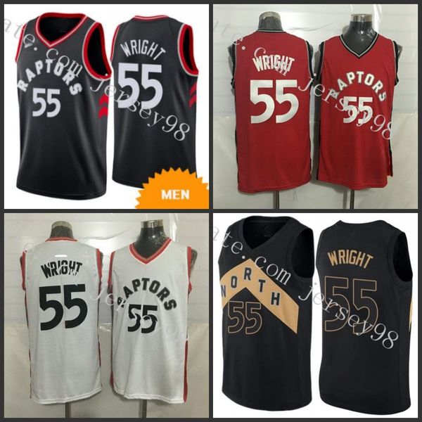 

toronto raptors men #55 delon wright retro basketball jersey, Black