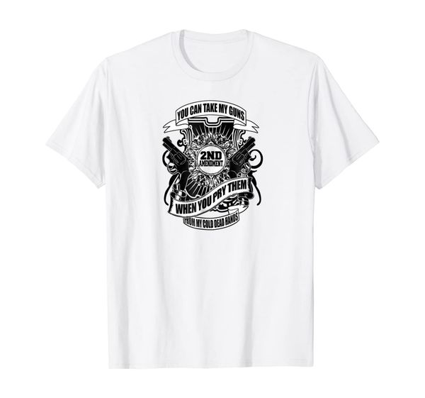 

2nd amendment gun t shirt, White;black