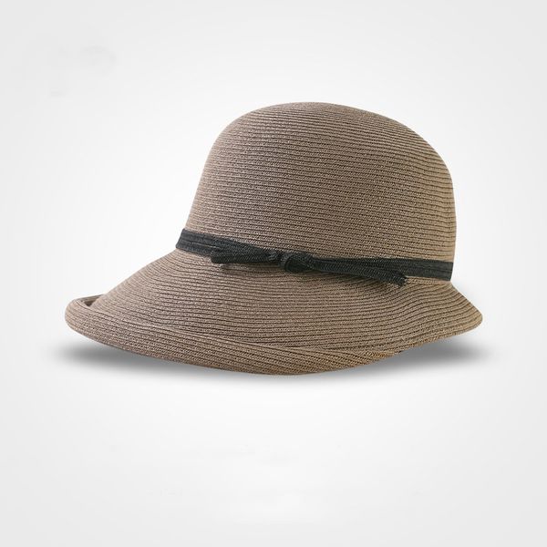 

hepburn style straw hat for women retro beach sun visor hats folding sun visor for women summer fisherman hat, Blue;gray