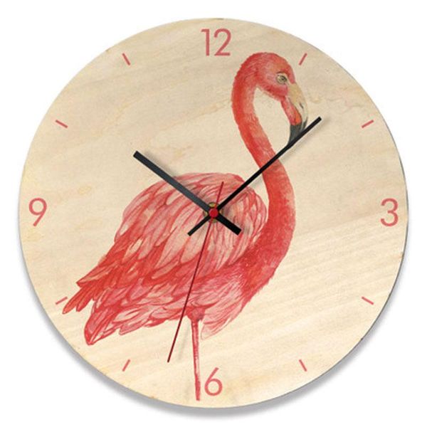 

flamingo wooden wall clock european creative living room decor clocks