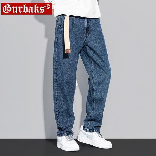 

men's jeans 2021 regular-fit business casual classic style fashion denim trousers male black blue gray