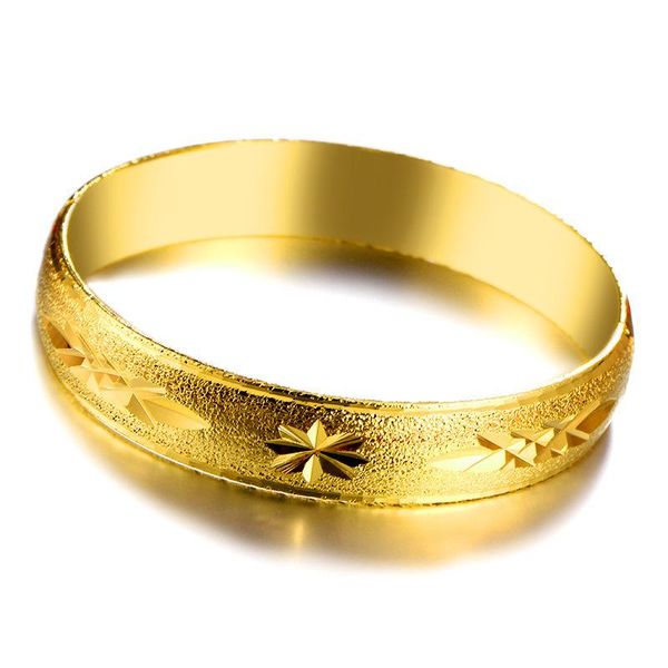 

24k plated bracelets keep color vietnam alluvial gold simple beautiful bangle women jewelry gift, Black