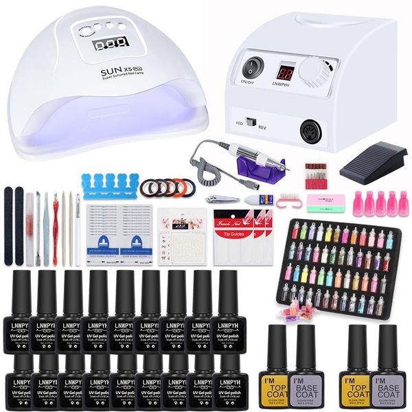 

nail set for dryer choose 12/18 colors gel polish nails art decorations electric drill machine manicure set1