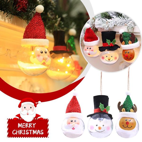 

decorative objects & figurines christmas led luminous night light ball hanging transparent pendant tree decor pear-shaped miniature bonsai h
