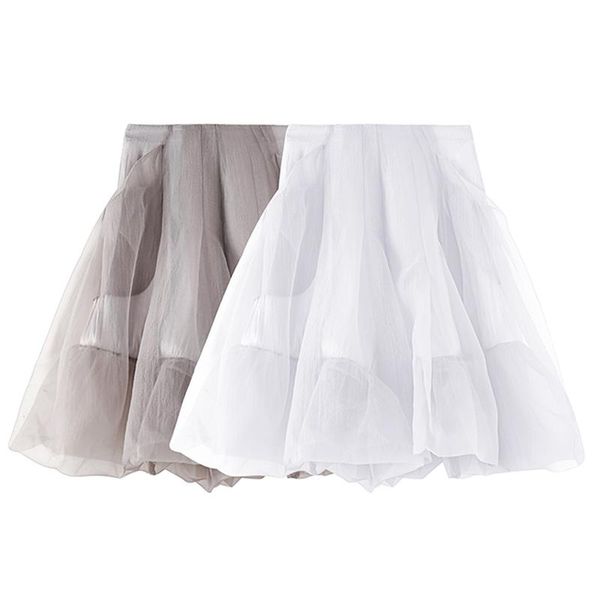 

skirts sweet elegant temperament draped design woman 2021 summer korean style mesh patchwork jupe fashion tide all match skirt, Black